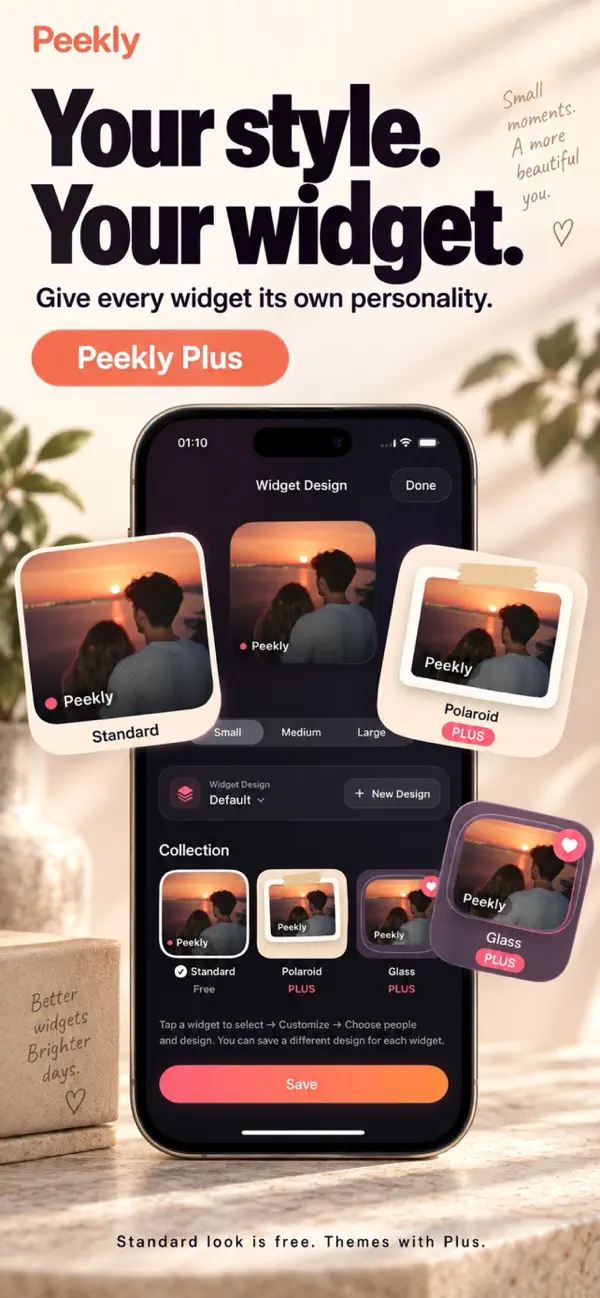 Peekly — widget collections: Polaroid, Glass and more
