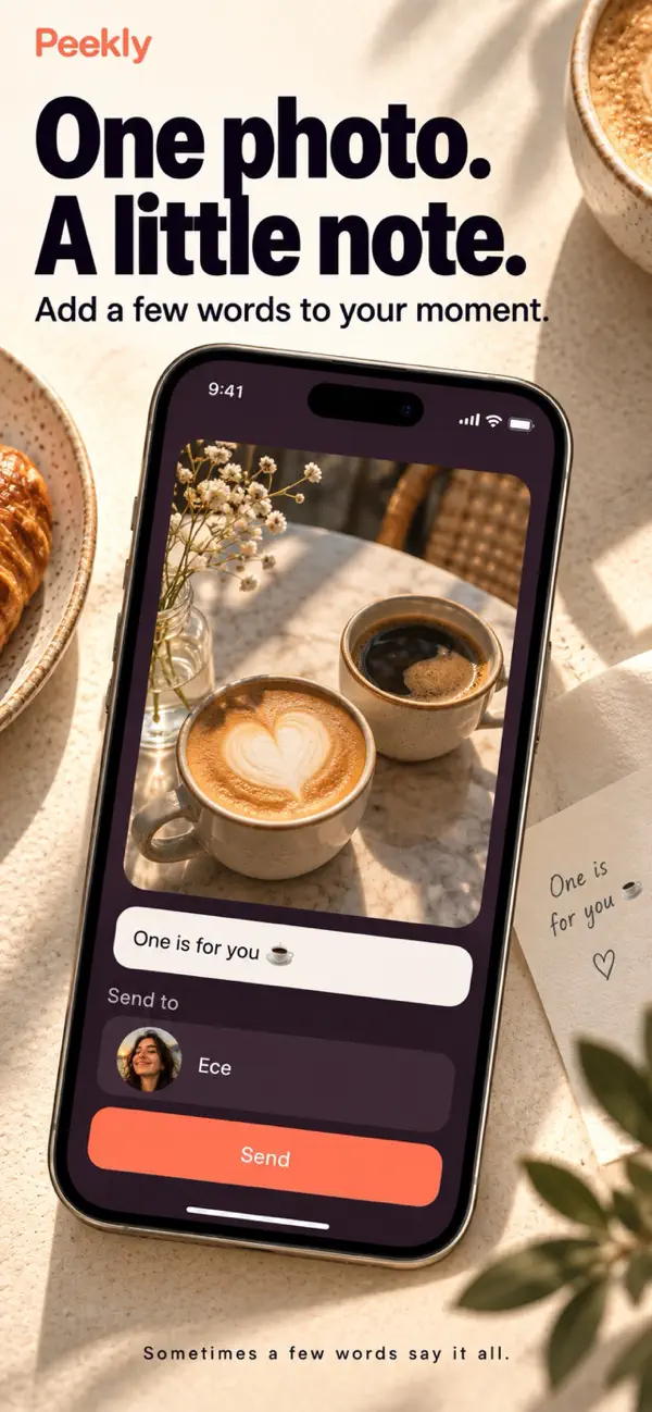 Peekly — adding a note to a photo