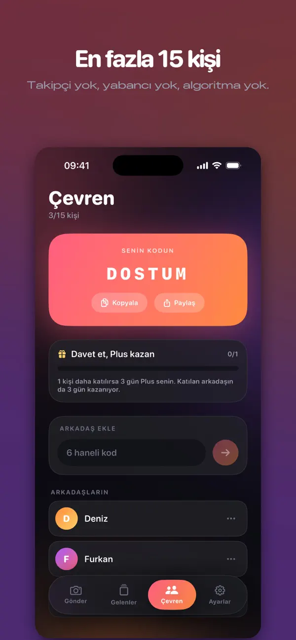 Peekly — yakın çevren