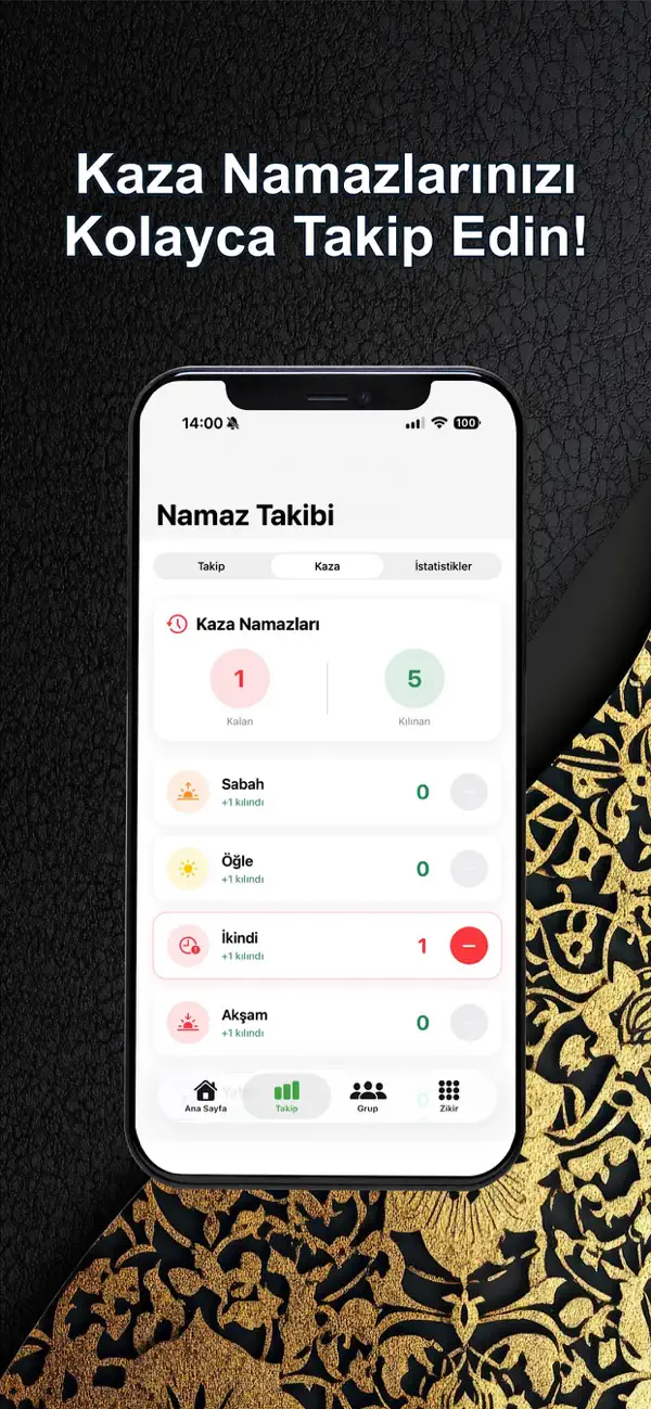 SecdeVakti — namaz takibi ekranı