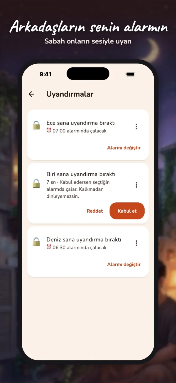 Wake Friends — arkadaşın sana uyandırma bıraktı