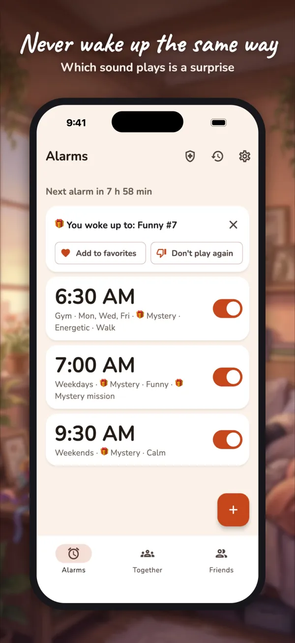 Wake Friends — A different Mystery sound every morning