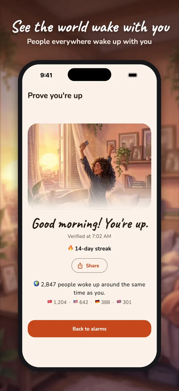 Wake Friends — People waking up around the same time